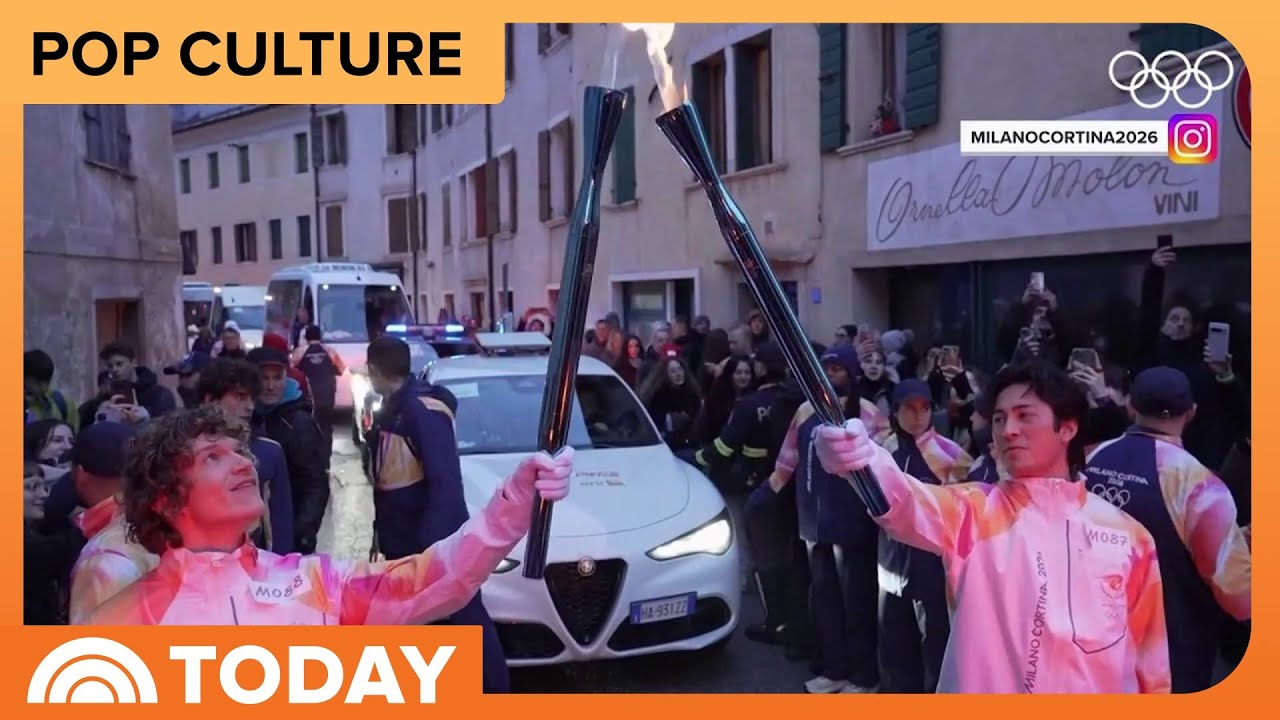 See ‘Heated Rivalry’ Stars Carry Olympic Torch in Italy