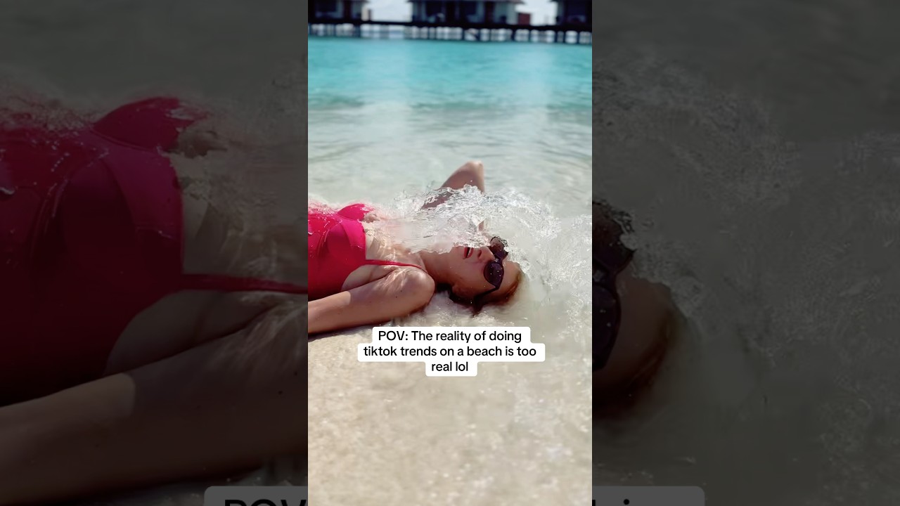 Me vs. TikTok trends on a beach 😂 Sand EVERYWHERE 🙈 