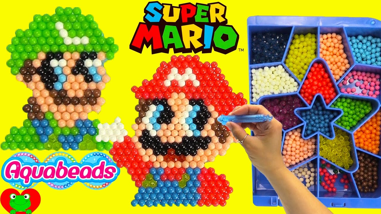 The Super Mario Bros Movie DIY Aquabeads Craft Activity kit! Luigi