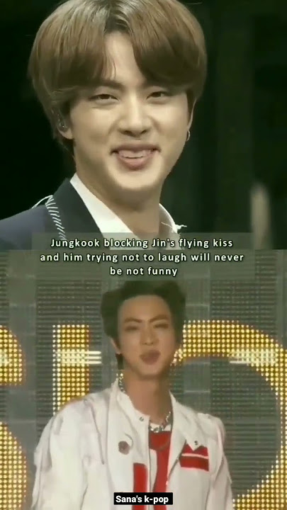 Jk Blocking Jin's Flying Kiss 😂 #jinkook #jinkookmoments #bts #jin #jungkook #short #viral #trending