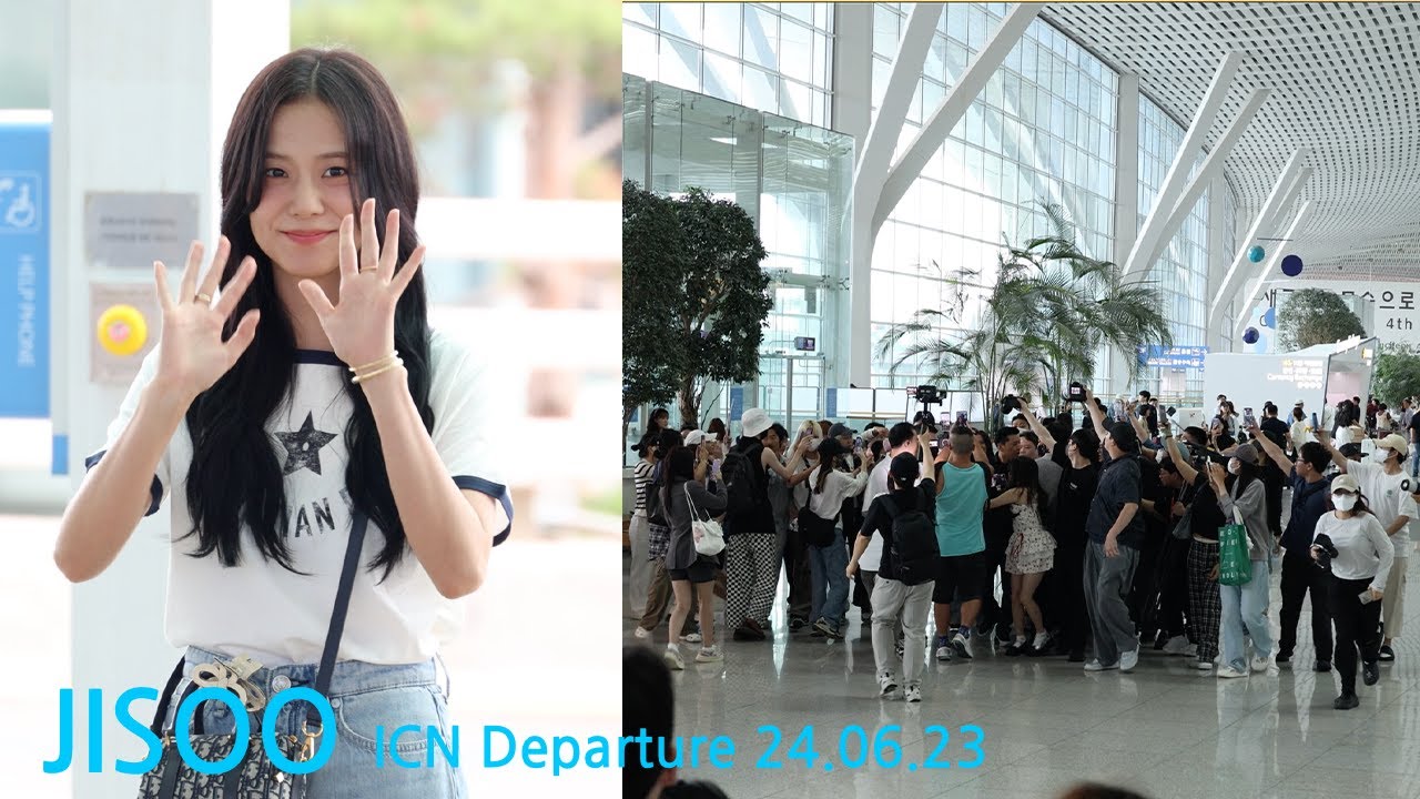 JISOO (지수) searching for JISOO in the airport ....  디올 행사 위해 인천공항 출국하는 블랙핑크 지수 /24.06.23/