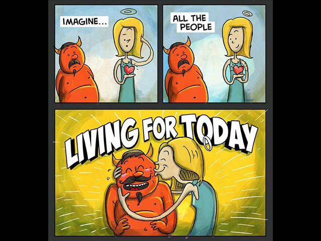 John Lennon - Imagine (lyrics with cartoon)