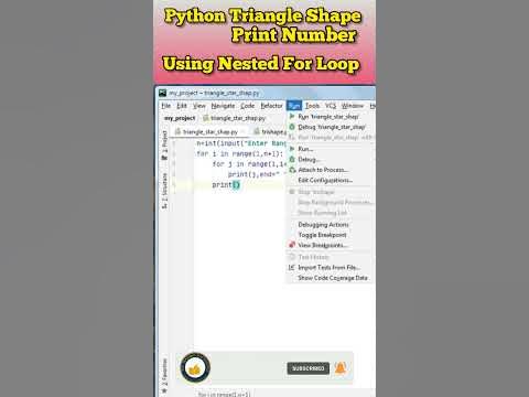 Python Triangle Shape Program using Number Short Video l #short l # ...
