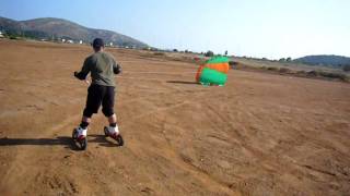 First Tries To Roller Kiting In Greece