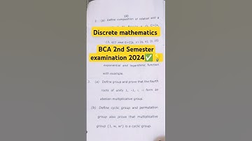 Discrete mathematics🔴|| BCA 2nd Semester examination 2024 || #shorts #bca #exam