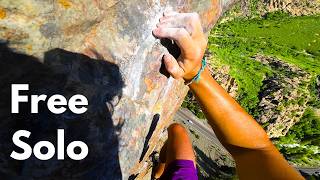 Free Soloing a Big Scary Route (Crescendo, 5.9)