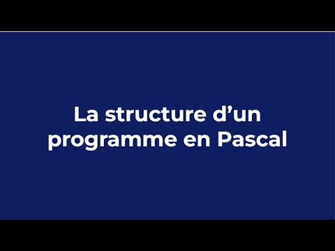 Structure d'un programme en Pascal - YouTube