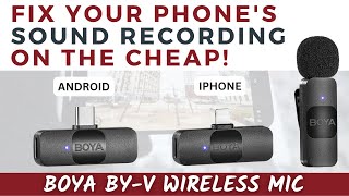 SOUND TEST & REVIEW - Boya BY-V (BY-V1, BY-V2) Best Cheap Wireless Android iPhone Lapel Microphone
