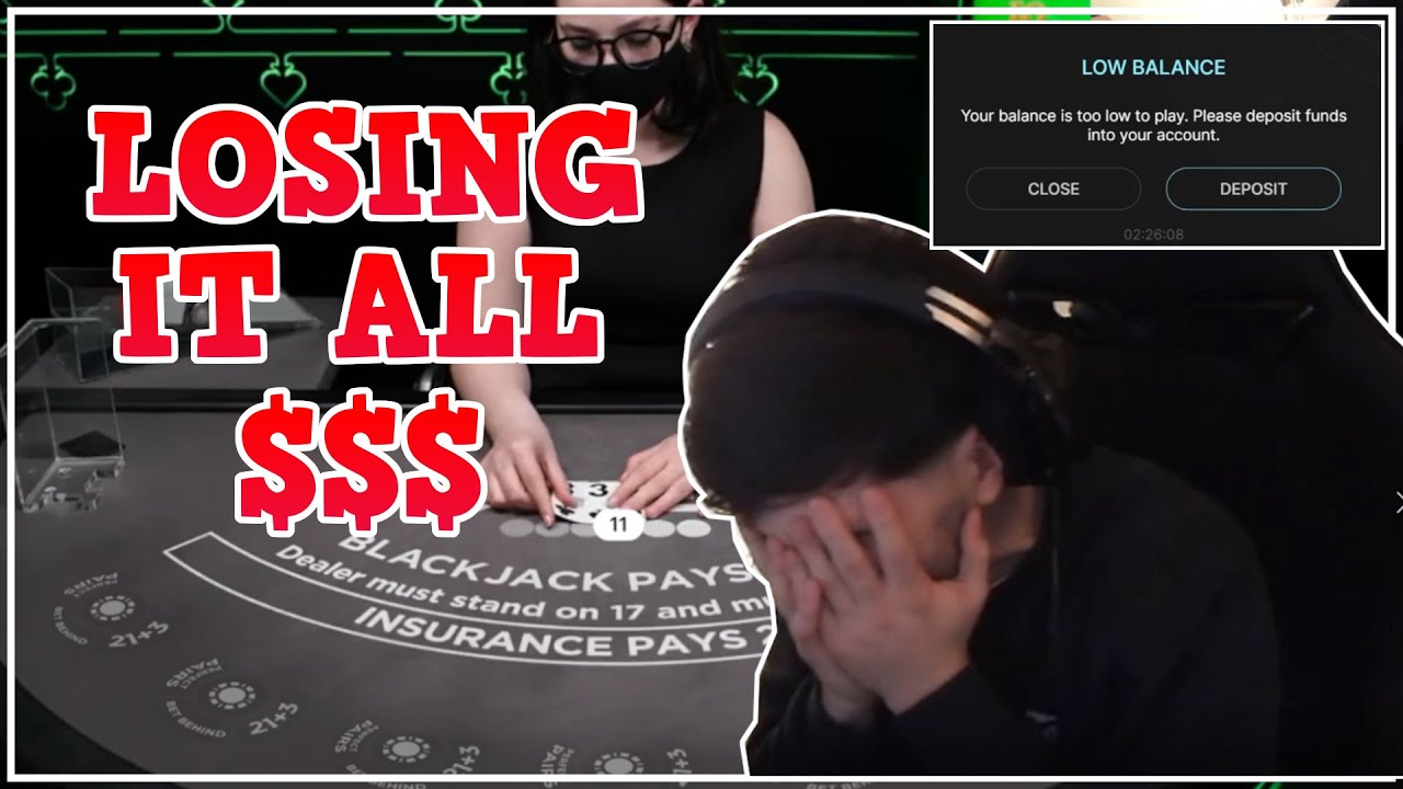 LOSING IT ALL ON LIVE BLACKJACK CASINO!! YouTube