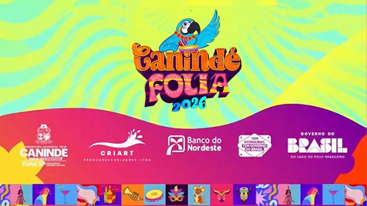 O Canindé Folia 2026 na Praça Dr. Aramis! 💛