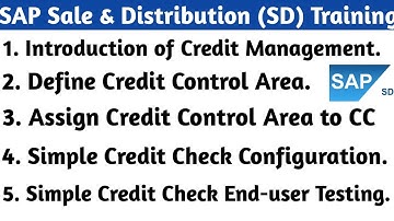 SAP SD Credit Management Configuration and End User Testing | Credit Management in SAP SD