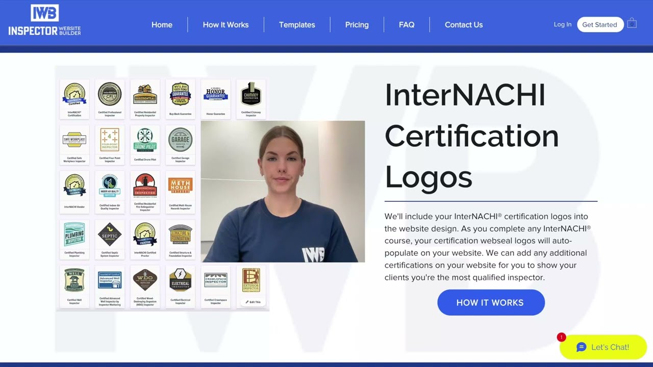 Inspector Website Builder Will Include All of Your InterNACHI Certification Logos
