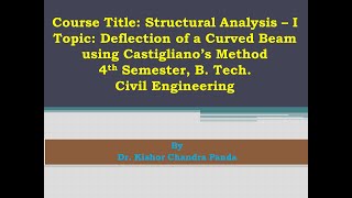 Deflection of a curved beam by Castigliano's Method Production Process Of Curved Beams