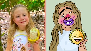 Nastya and dad went on a cocoa tour to learn how chocolate is made | Funny drawing meme