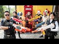 LTT Films : Warriors Silver Flash Nerf Guns Fight Evil Group Mr Tiger Mask In Moutain Battleground