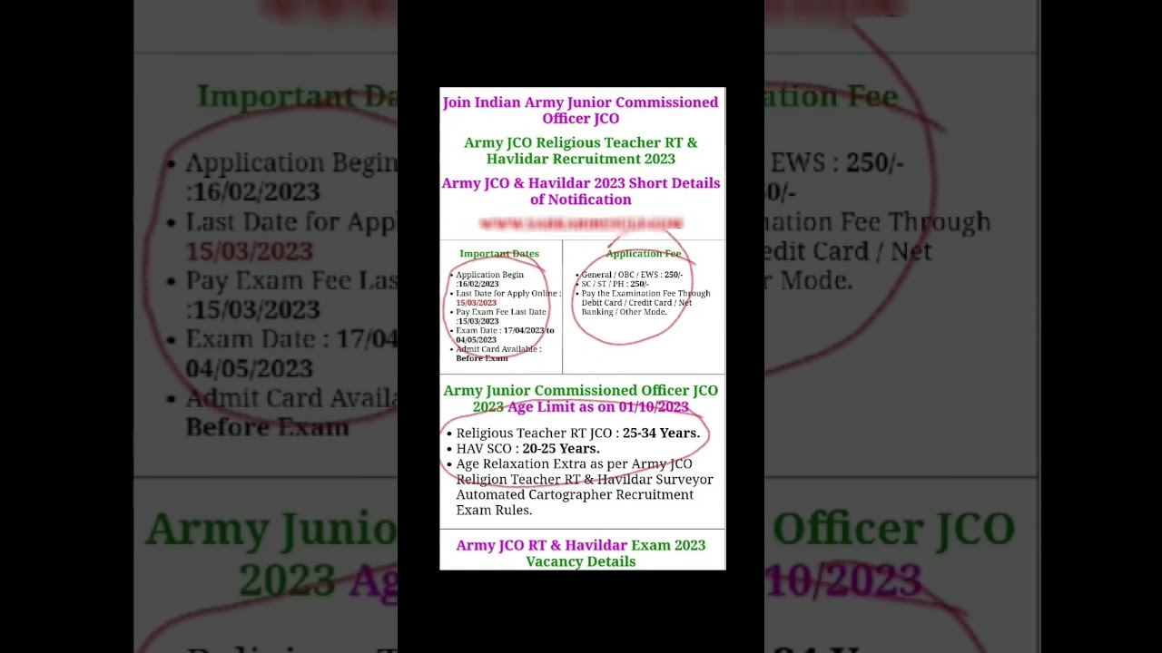 Army JCO Religious Teacher RT & Havlidar Recruitment 2023