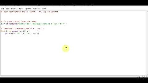 Multiplication table (from 1 to 10) in Python