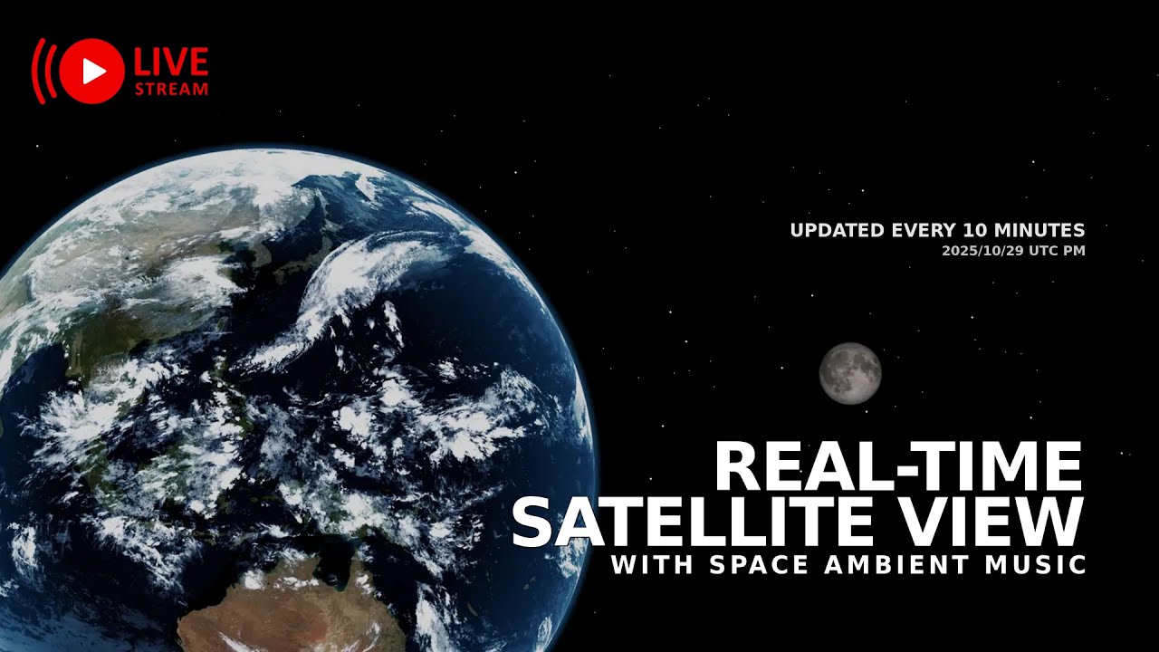 🚀 Space Live: Real Earth From Space | GK-2A Satellite View | Relaxing Space Ambient Music 301025 AM