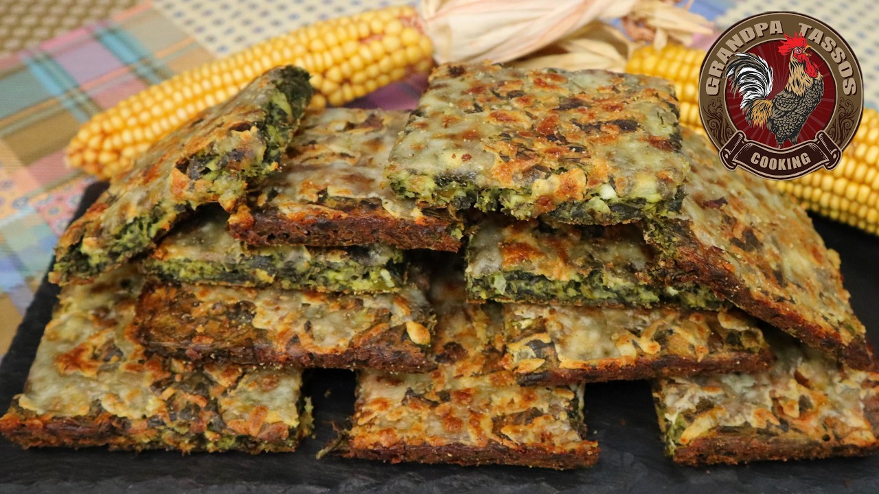 Быстрый шпинатный пирог БЕЗ теста фило с сыром