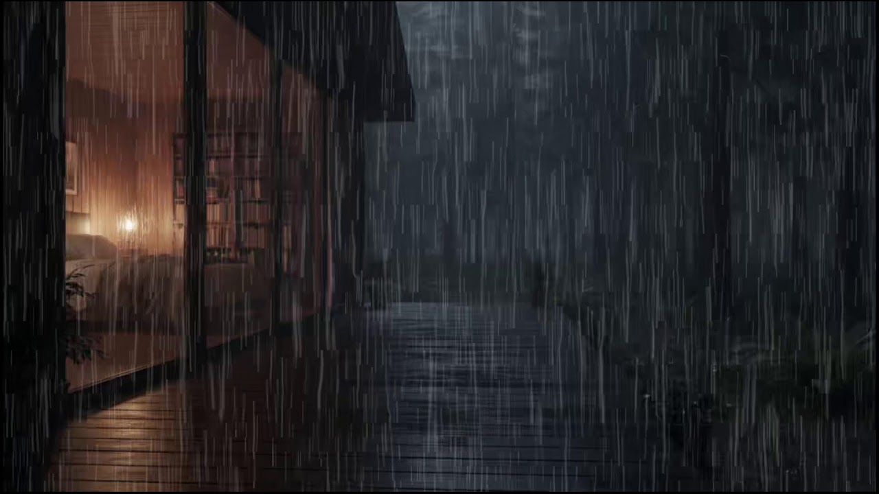 Rainy Night in a Forest Cabin 🌲 | Soft rain ambience with steady rain sounds for deep relaxation