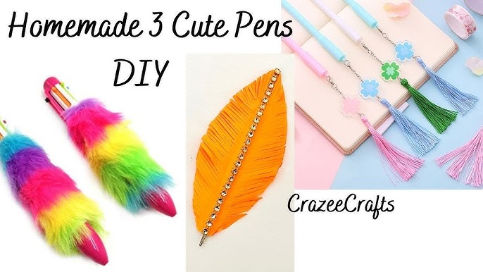 How to make cute mermaid pen, Homemade mermaid pen, Homemade pen