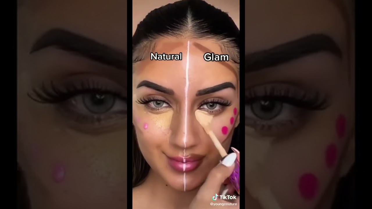 amazing natural vs glam makeup look hack 