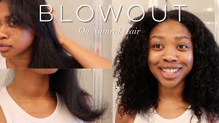 UPDATED BLOWOUT FOR NATURAL HAIR 2023| Amazon Round-brush| Curly To Straight Hair Routine| Latrice M