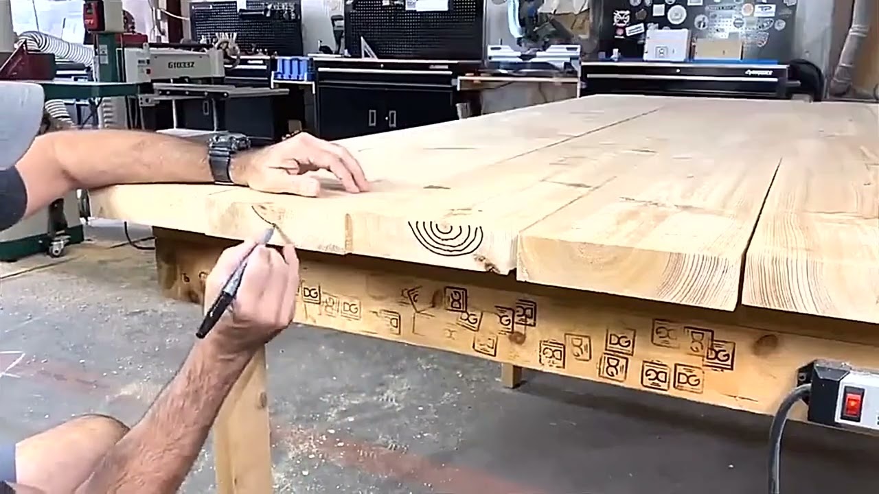 building a MODERN geometric style TABLE and using the router faceplate tool for balance@designs by d