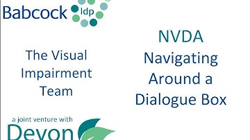 NVDA: How to Navigate Around a Dialogue Box