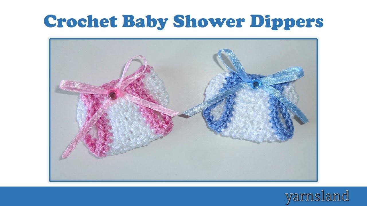 How to Crochet Baby Shower Diaper   Favor