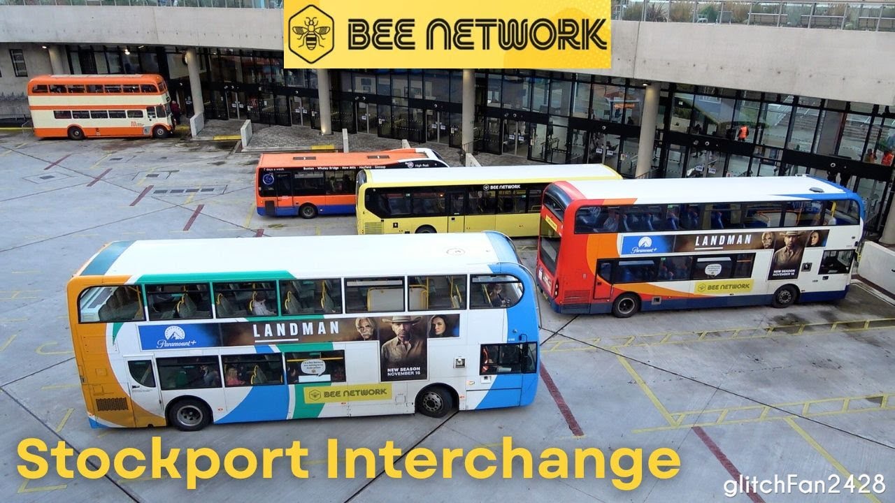 Bird's Eye View of Buses at 🐝 Stockport Interchange, England 2025