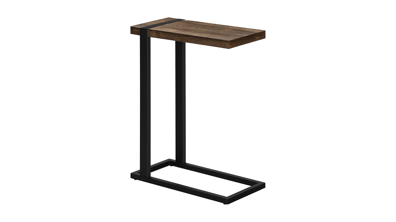 I 2853 Accent Table - Brown Reclaimed Wood-Look / Black Metal - Monarch Specialties