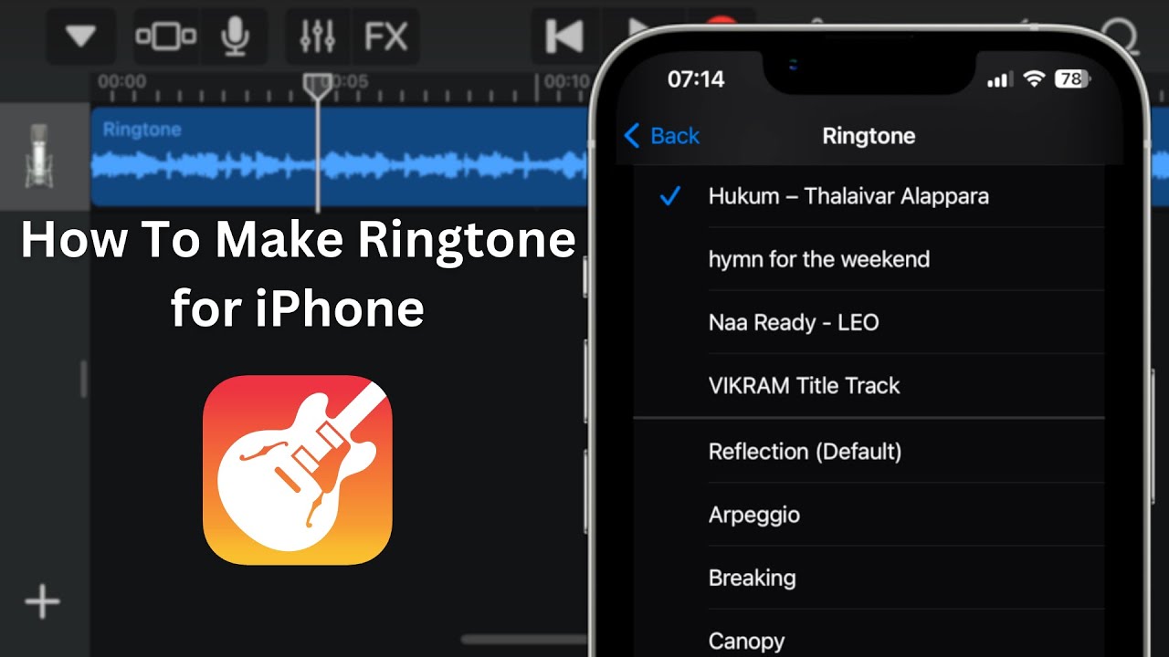 change iphone ringtone using garageband