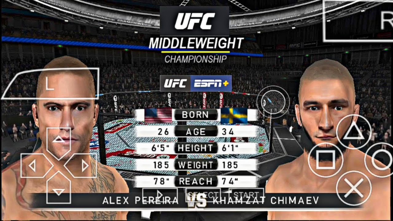 ALEX PEREIRA vs KHAMZAT CHIMAEV (UFC 5 MOD PPSSPP) 