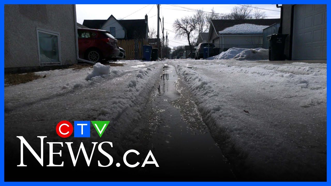 Treacherous ice ruts impacting Winnipeg back lanes - YouTube