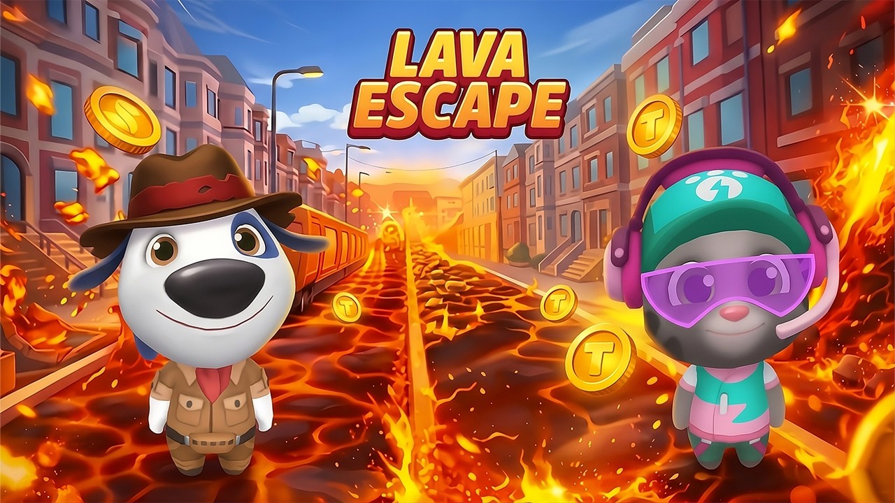 Tom Streamer Talking Tom Gold Run | Streamer Tom and Explorer Hank | Lava Escape ...