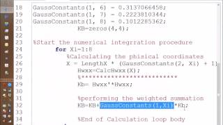 FEM: Beam using Numerical Integration (Freemat, Matlab, Octave)