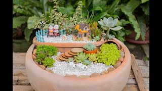 How I Make a Succulent Miniature Garden| Khu vườn sen đá tí hon| 多肉植物| 다육이들 | Suculentas