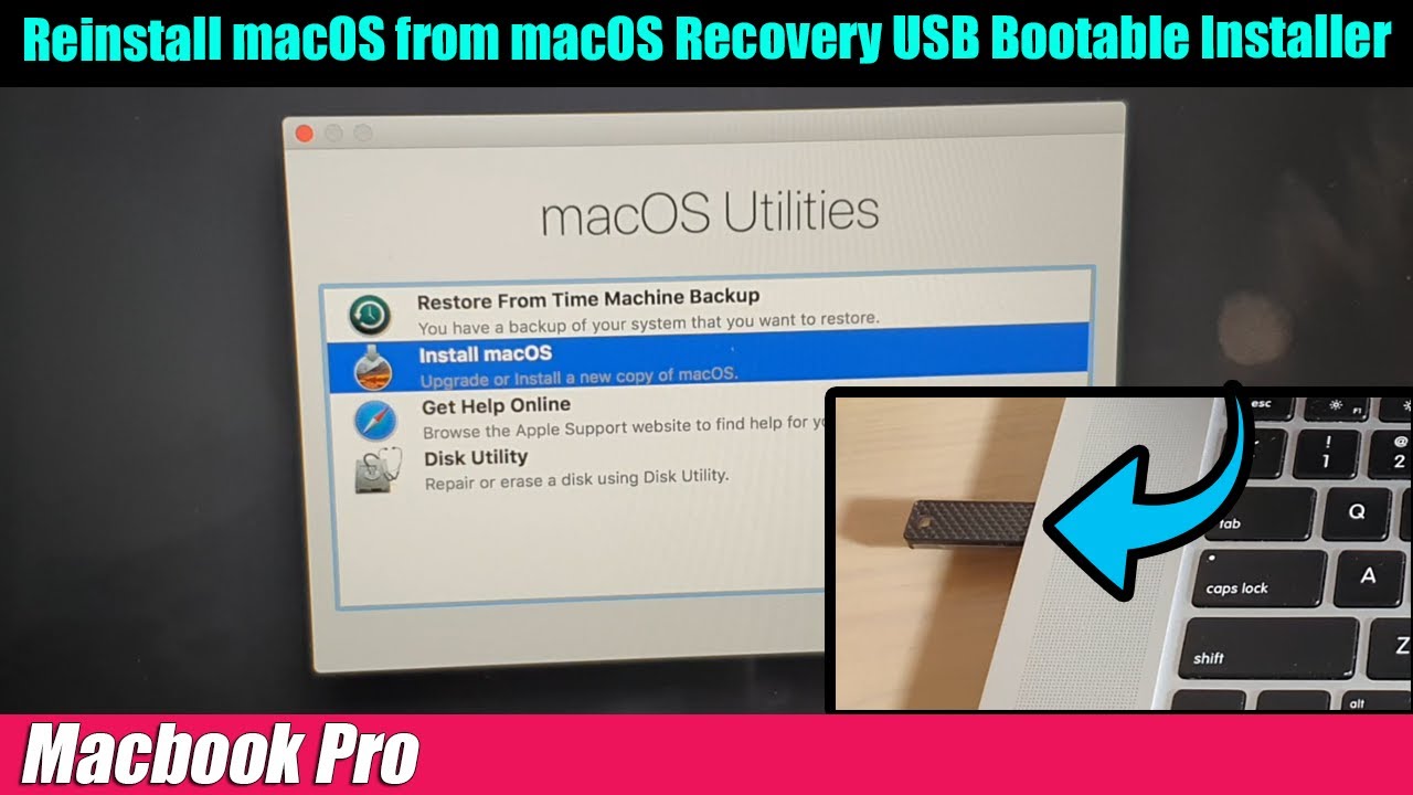 Macbook Pro: How to reinstall macOS from macOS Recovery USB Bootable  Installer