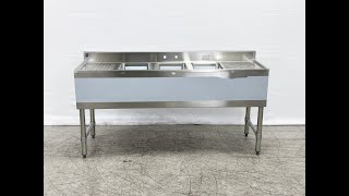 Elite 60 INCHES 60′′3 Bowl Under Bar Sink with Drainboard and Faucet UNDERBAR BS3T101410 -13LR