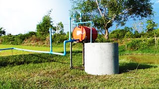 Improvised manual/ gravity water pump no need electricity water from the deep well life hack at home