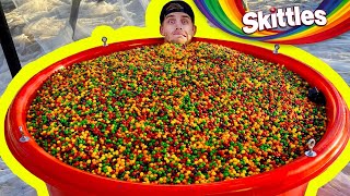 1,000,000 Skittles Vs. Trampoline from 45m