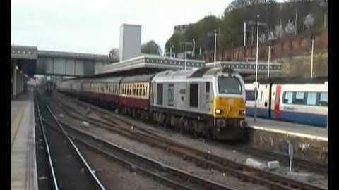 DB Schenker Class 67, 67029 & 67005, 1Z81 at Sheffield (31st March 2012)