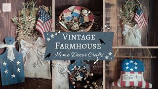 Primitive Americana Farmhouse Home Decor Crafts | Rustic Summer Crafts | Easy and Budget Friendly