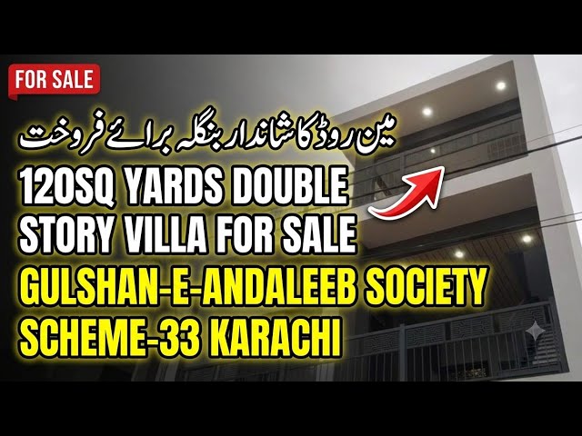 120SQ Yards New Double Story Villa For Sale