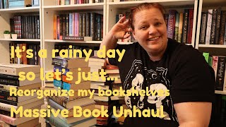 MASSIVE book unhaul \u0026 shelf reorganization