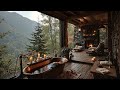 Soft Morning Jazz by the Autumn Mountains – Cozy Smooth Jazz in the Cabin Spa for Work and a Peacefu