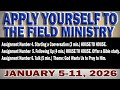 APPLY YOURSELF TO THE FIELD MINISTRY: JANUARY 5-11, 2026 | CHRISTIAN LIFE & MINISTRY