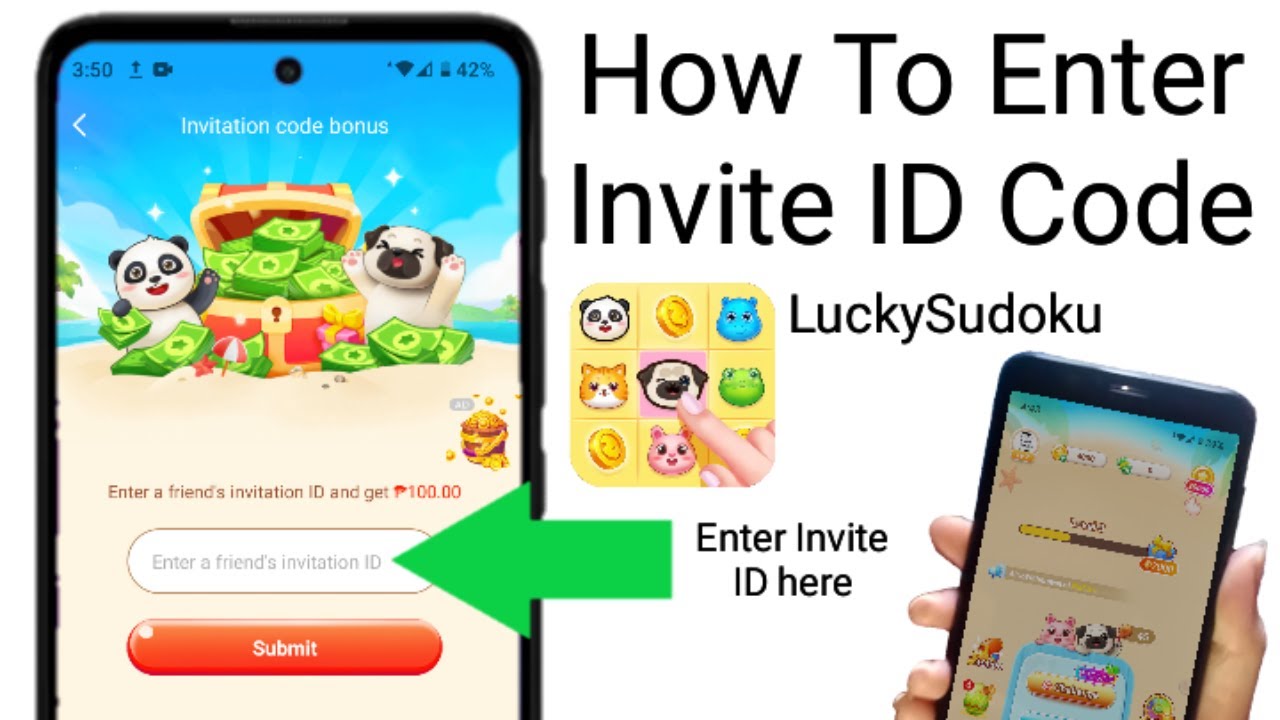 how to enter invitation ID in LuckySudoku | Enter or get your invite ID ...