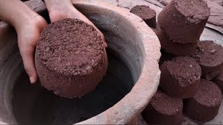 New texture Grey stones +Red dirt combo 🎉 dry clay pot crushing and crumbling satisfying ASMR